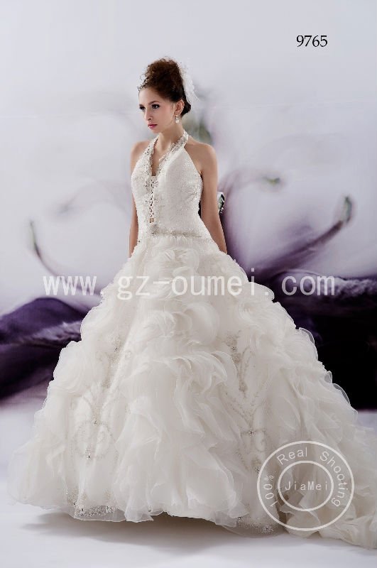 designer corset wedding gown Wedding dress evening dress bridal gown halter 