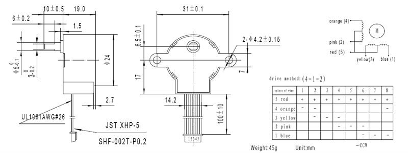 TS24BYJ48,24mm 12vのステップ・モータ問屋・仕入れ・卸・卸売り