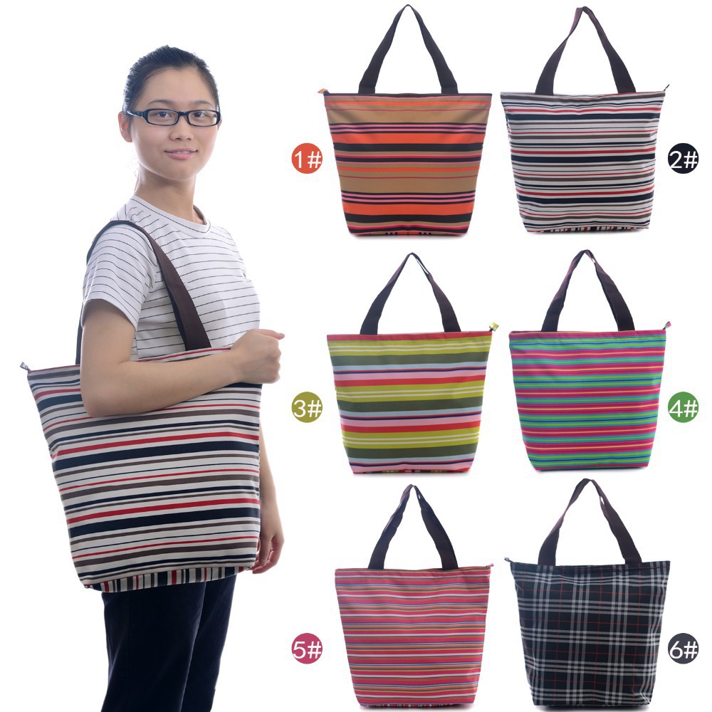 Lady Girls Striped Messenger Handbag Shoulder Bag Tote Purse Storage Bag Travel Casual Haba Tate Shopper Bag Carpet Bags #LN