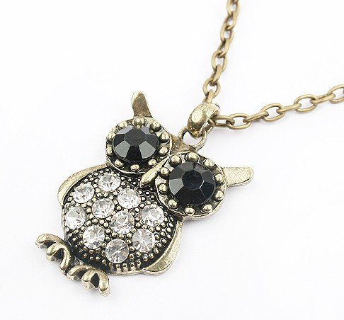 Fashion Jewelry,Korean Bright color rhinestone Fashion Owl Necklace ...